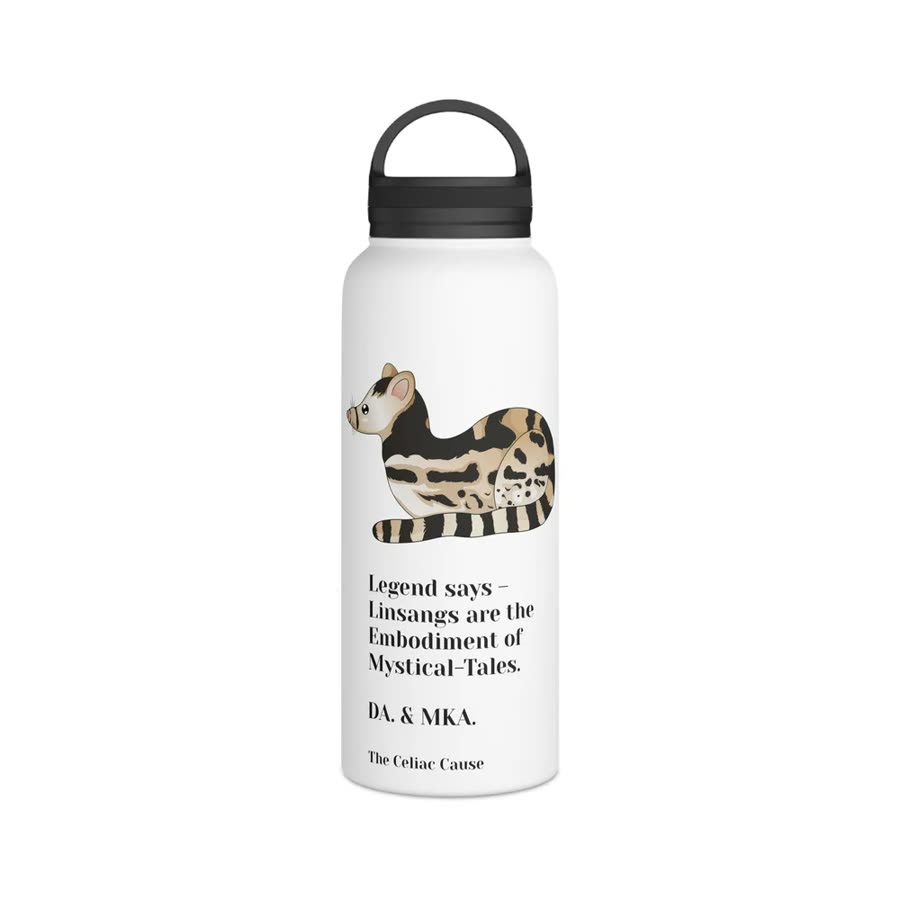 Water bottle printed with a spotted linsang.